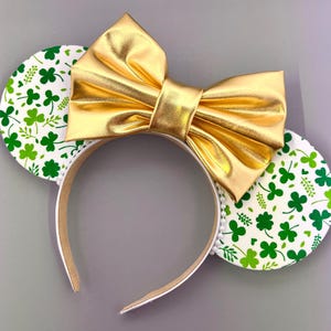 Clover/Shamrock St. Patrick’s Day Mouse Ears - Custom Bow