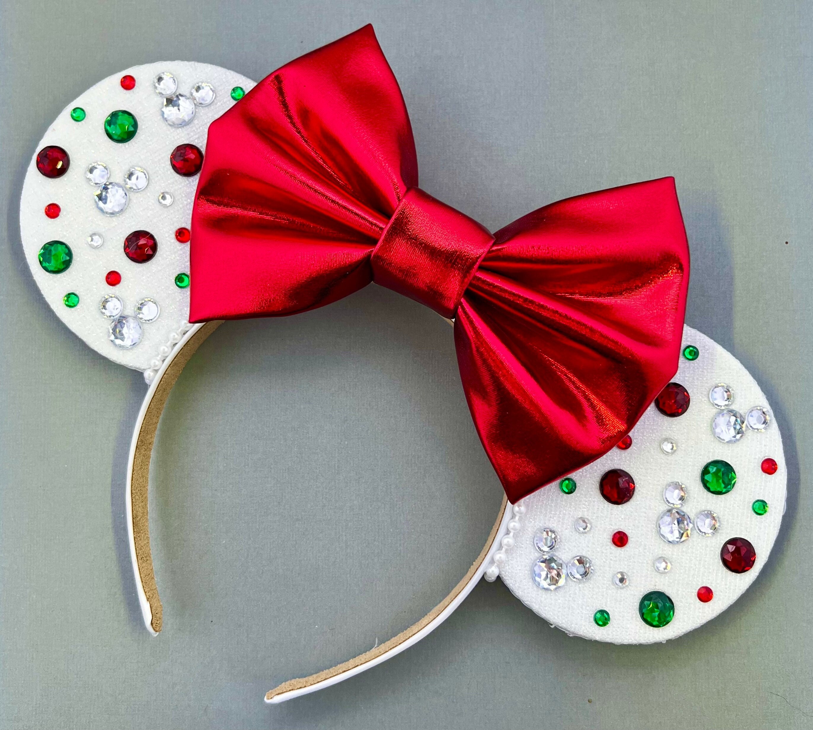 Holiday Bejeweled Christmas Mouse Ears - Custom Bow! - Etsy