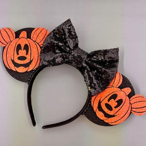 Pumpkin Mickey Halloween Mouse Ears - Customizable