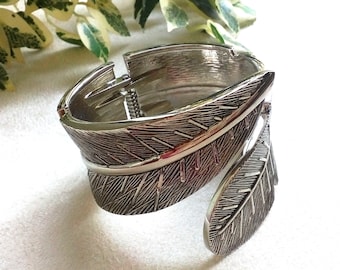 Silver Bangle Cuff Bracelet, Opening Silver Metal Bangle Bracelet, Vintage Women Jewelry, Big Cuff Bracelet Bangle for Woman,Silver Vintage