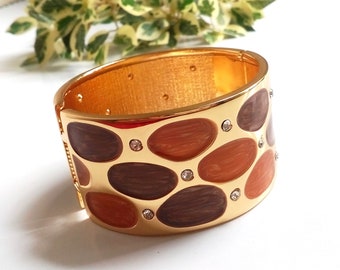Gold  Crystal Opening Bangle Cuff Bracelet, Rhinestone Gold Bangle Bracelet, Vintage Women Jewelry, Cuff Bracelet Bangle for Woman, Vintage