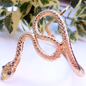 Snake Bracelet, Gold Bangle Bracelet, Snake Jewelry, Rhinestone Gold Snake Bracelet, Snake Cuff Bangle Bracelet Woman