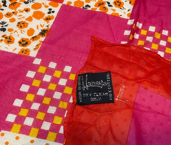 Vintage patchwork design scarf made by Honey 33" … - image 6