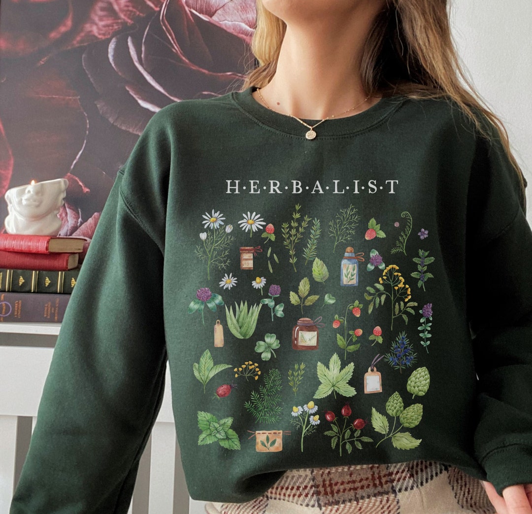 Herbology Sweatshirt Cottagecore Clothes Flower Sweatshirt Etsy