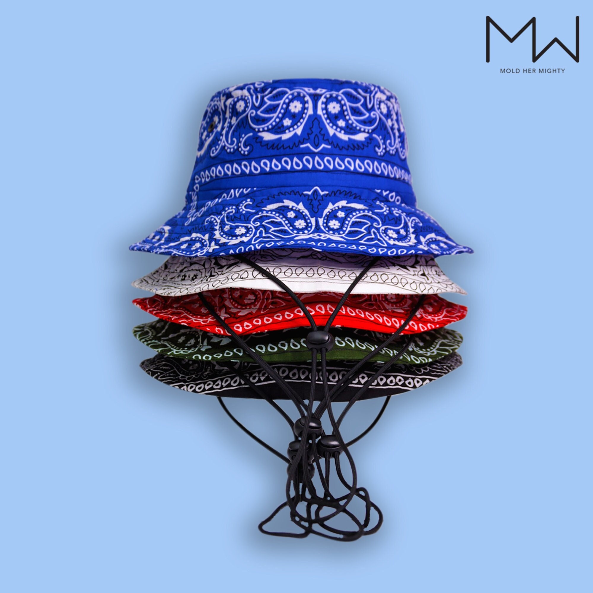 Blue bandana bucket hat new arrivals