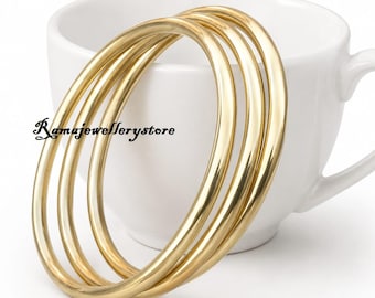 Pure Brass Handmade Thick Bangle, Minimalist Gold Filled Stacking Bangles, Solid Brass minimalist, stacking bracelet gifts, Boho Bangles,