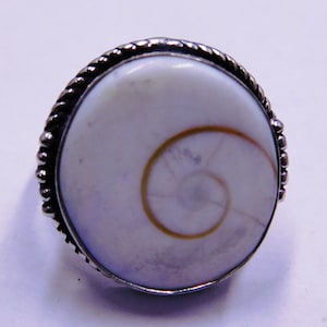 Shiva Eye Ring, Sterling Silver ring, Shiva Shell Ring, Handmade Ring, Statement Ring, Shell, Healing Crystal,Bohemian Gift For Her, jewelry