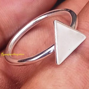 Handmade Sterling Silver Triangle Ring: Geometric Boho Jewelry