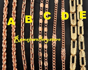 Pure Copper Chain Necklace, Pure Copper Therapy Chain for Pain Relief & Healing, Handmade Brass Jewelry, Unisex Chain,Length-14 To 30 Inches