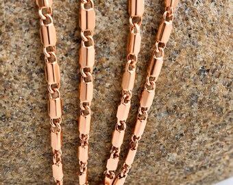 Pure Copper Chain necklace, Pure Copper Box Chain Necklace, Handmade copper chain Length-14 To 30 Inches Jewelry for Unisex gift,