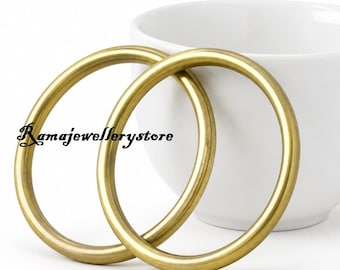 Pure Brass Handmade Thick Bangle, Minimalist Gold Filled Stacking Bangles, Solid Brass minimalist, stacking bracelet gifts, Boho Bangles,