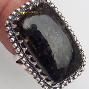 Nuummite Sterling Silver Ring, high Grade, Greenland Nuummite Ring, Protection black nuummite ring, Jewelry, Gemstone ring, Crystal Healing