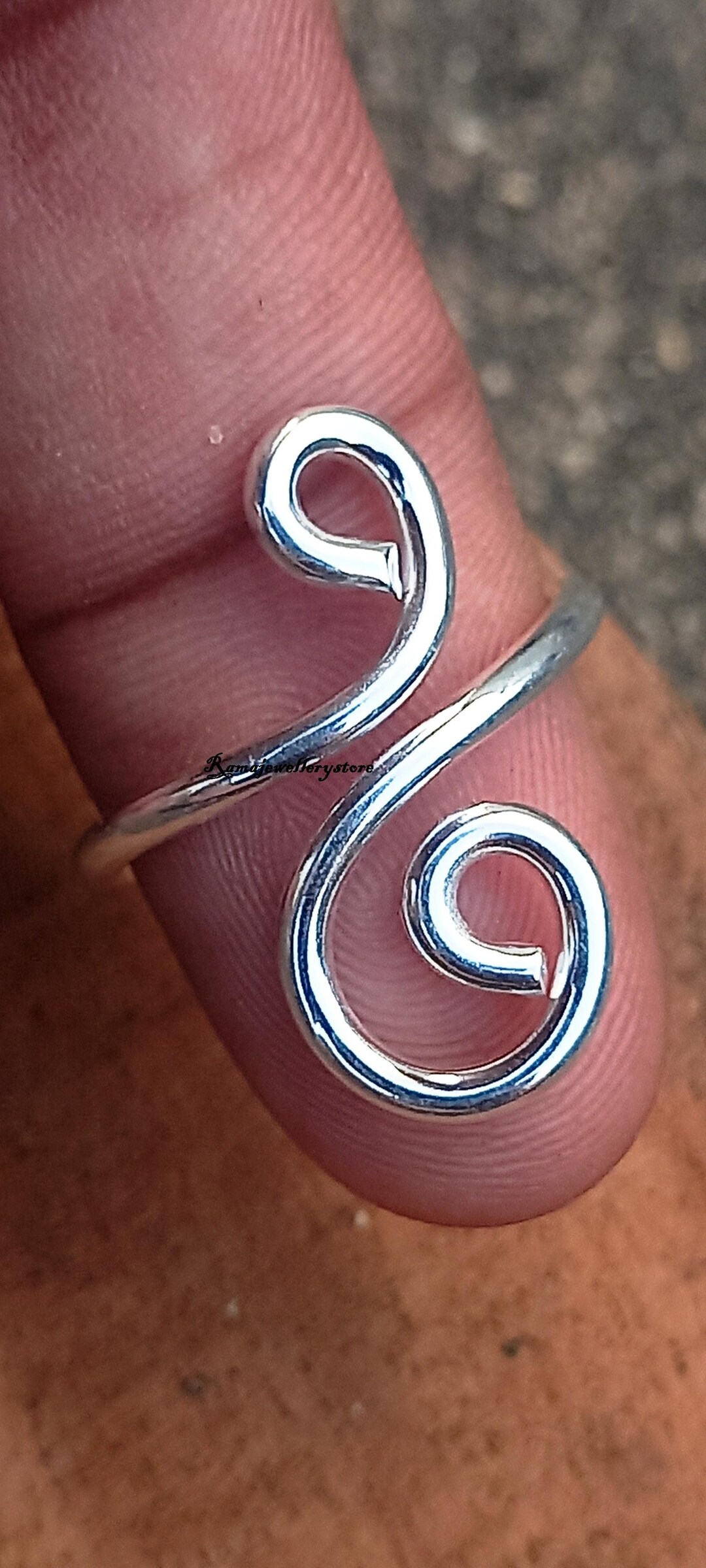 Sterling Silver Swirl Toe Ring: Adjustable Celtic Wave Band - Etsy