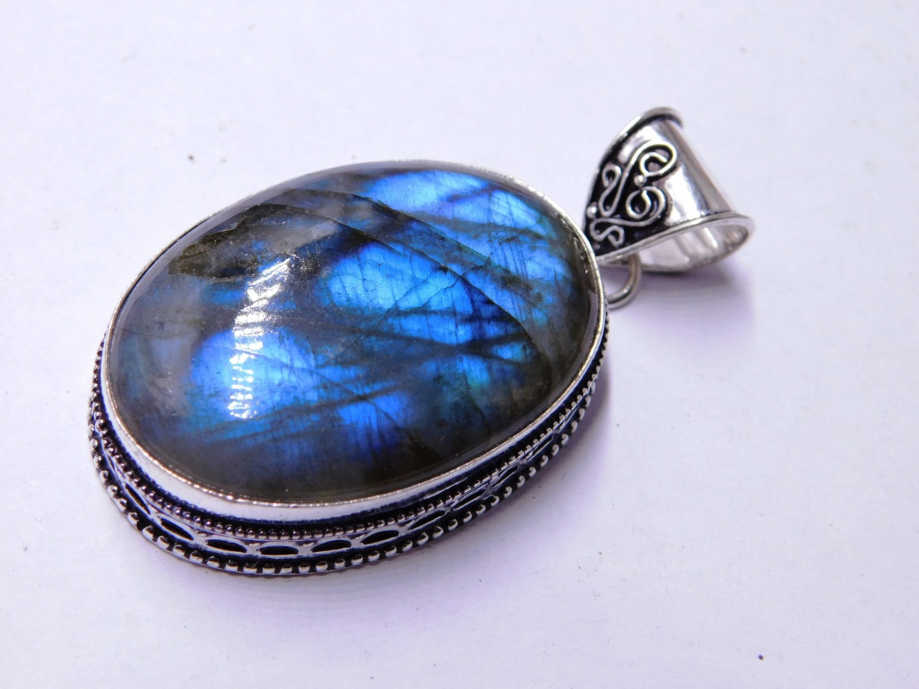 Labradorite Necklace Sterling Silver Labradorite Pendant Etsy UK