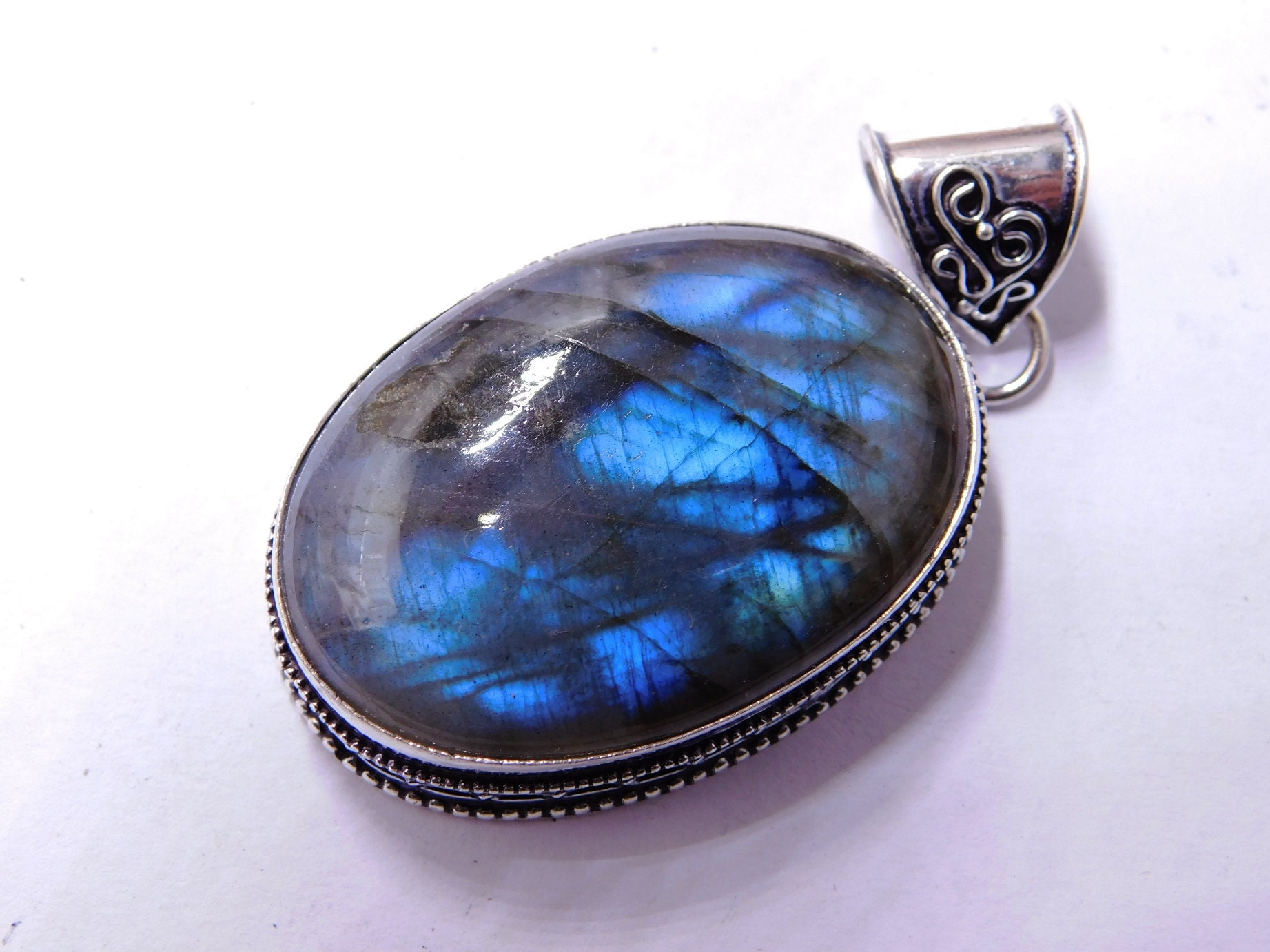 Labradorite Necklace Sterling Silver Labradorite Pendant Etsy UK