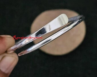 Handcrafted Sterling Silver Wrap Bangle, Thick Chunky Bracelet, Christmas Minimalist Jewelry Gifts, 925 Bangles,