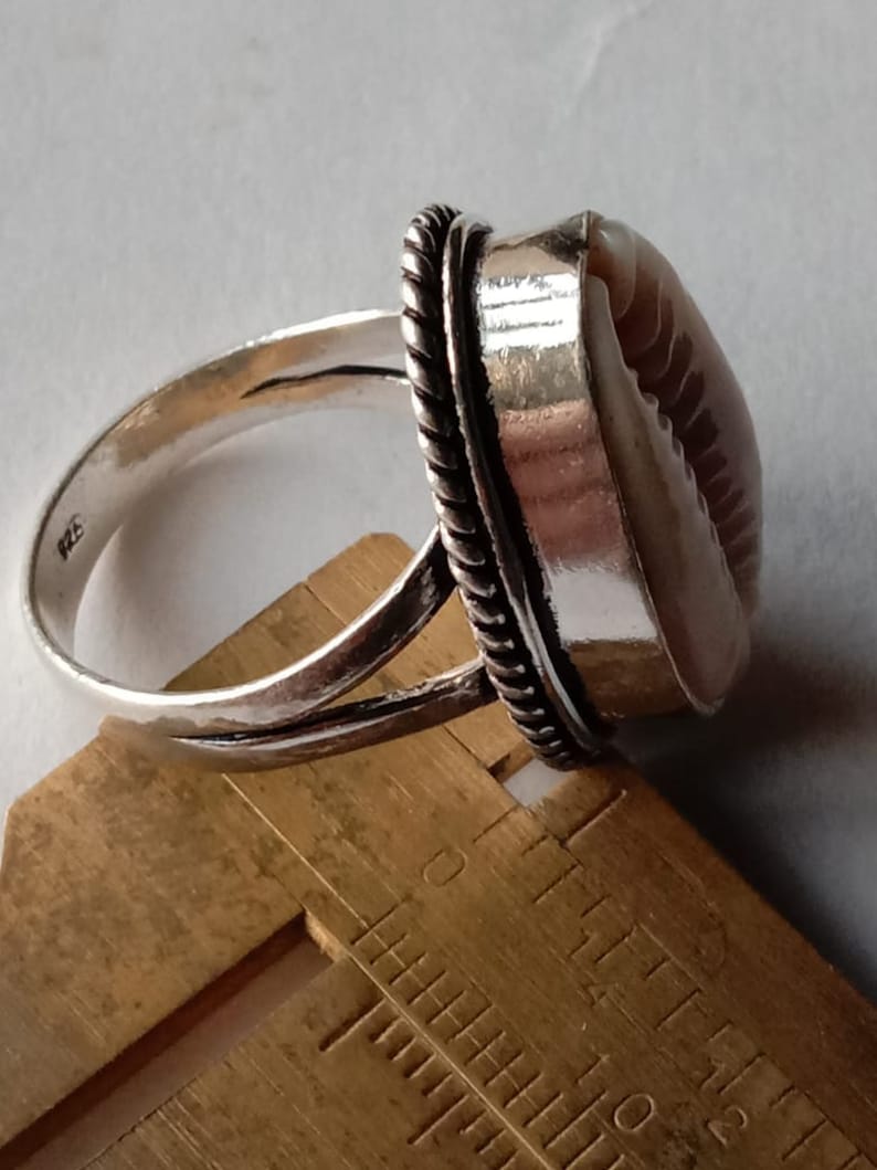 925 SOLID STERLING SILVER COWRIE SHELL RING-5 US H104