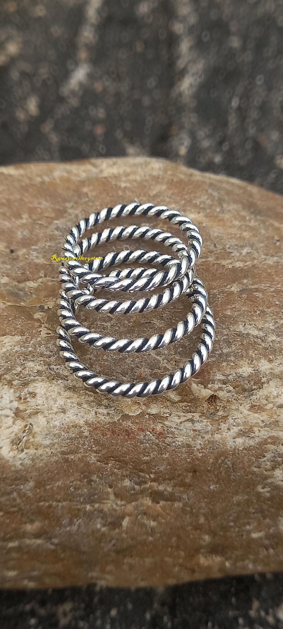Tensor Ring Collection Set of 4 Sterling Silver Tensor Ring Set, Wire Wrap Stacking Rings - Etsy