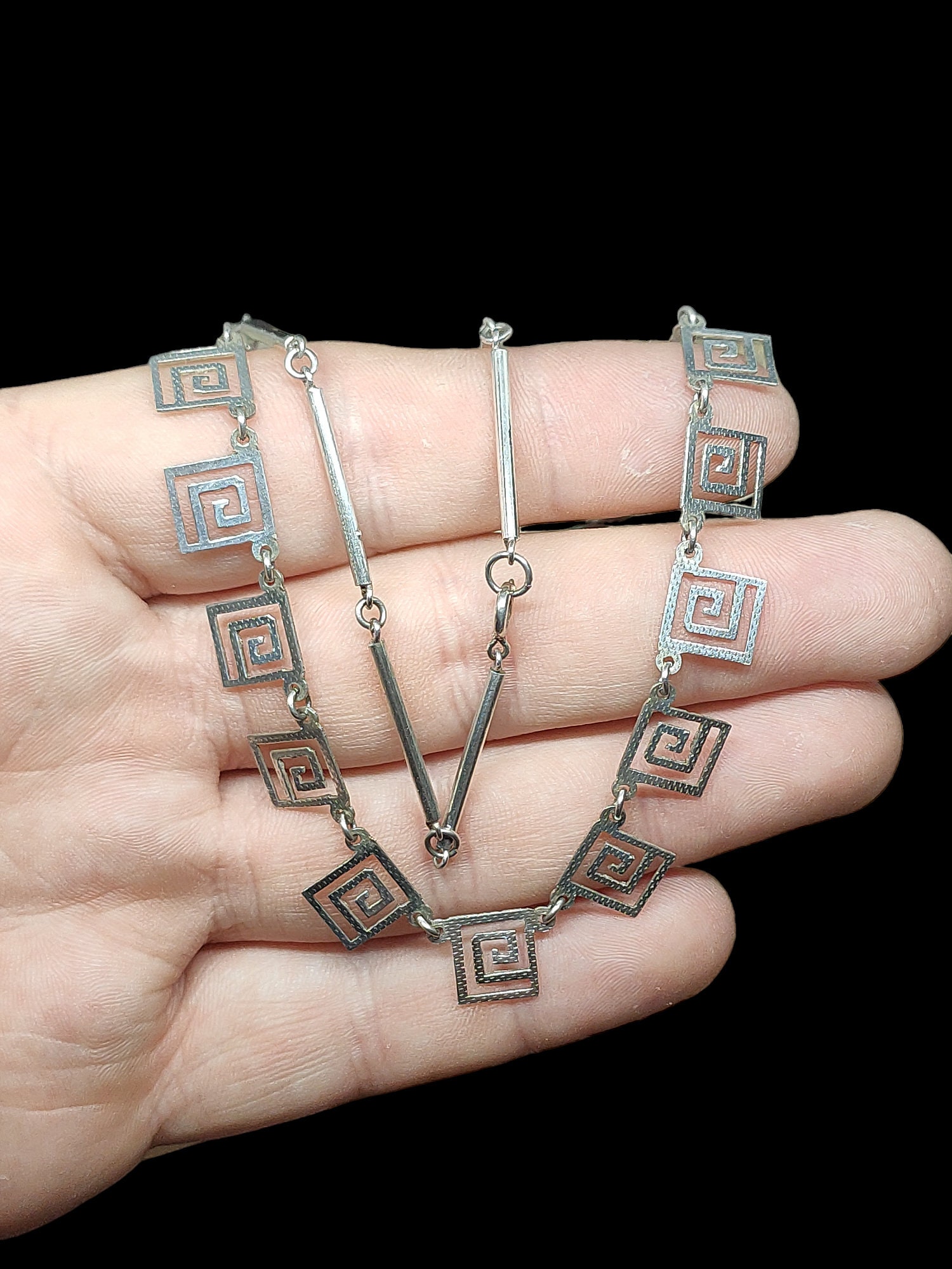 70's vintage silver925 necklace＆bracelet Beautiful Vintage Circa 1970s Decorative Unique Statement