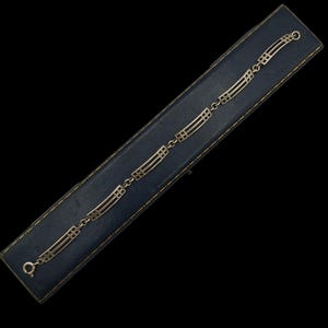 Beautiful Vintage Skillfully Crafted Kit Heath Decorative Rennie Mackintosh Inspired Sterling Silver Panel Bracelet - lgth 7&quot;