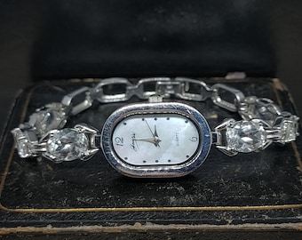 Vintage 1999 Swatch Womens Watch- Paved in Silver Mother of Pearl Vintage 1999 Swatch Womens Watch- Paved in Silver Mother of  main image 3