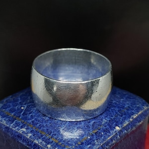 Wunderschöner antiker Vintage Midcentury, gekonnt gefertigter Statement-schwerer klobiger 12 mm Sterlingsilber-Zigarrenbandring - Größe X / 11,5