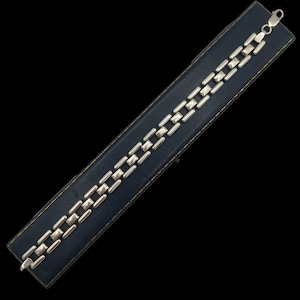 Schöne Vintage London Hallmarked Geschickt gefertigte Dekorative Link-Schweres Gewicht Sterling Silber Tor Armband - lgth 22,75 &quot;