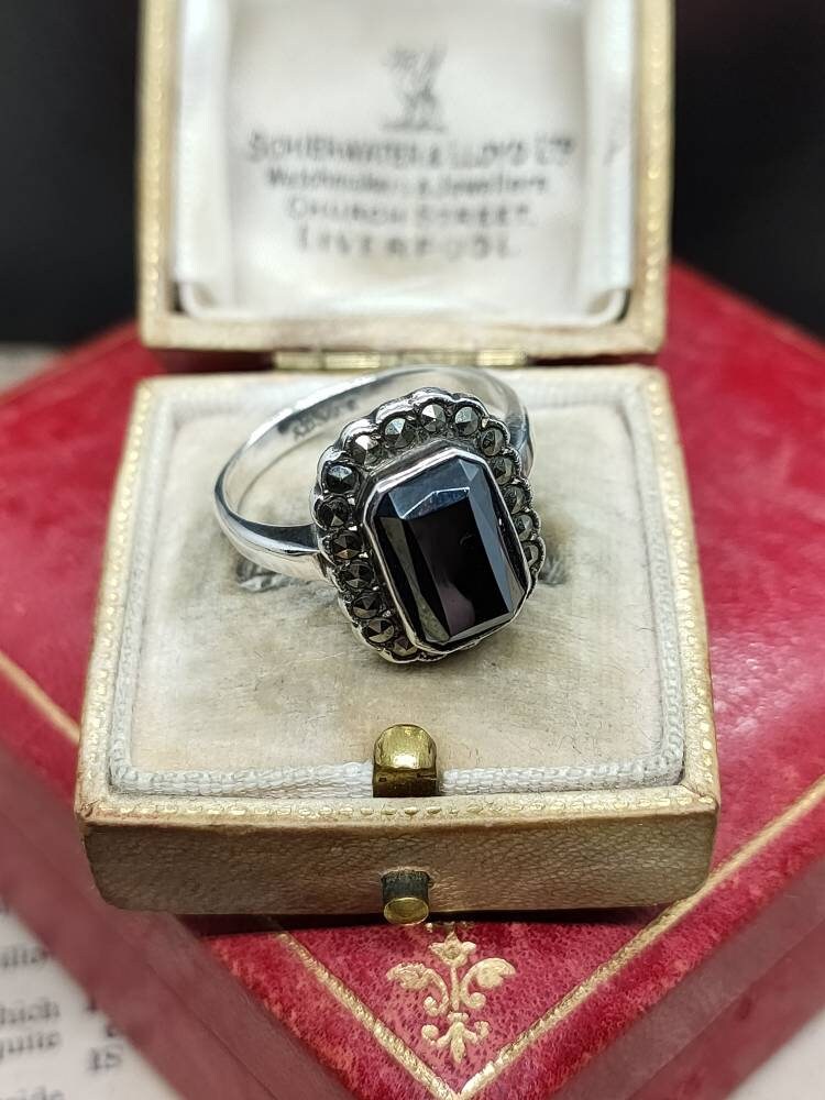 Bague Ancienne En Argent Massif 925 - Taille 50 - Poids 2,6g Avec Marcassites - Occasion