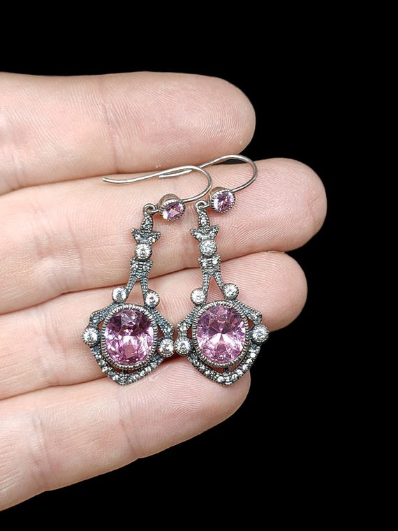 Stunning Statement Edwardian Style Sparkling Pink… - image 7