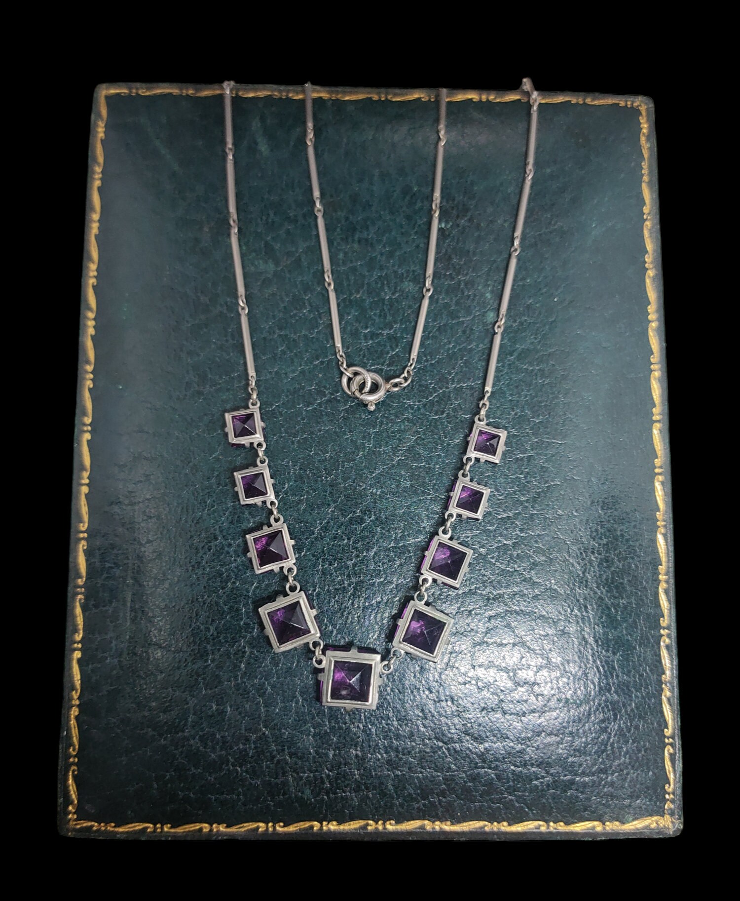 Beautiful Antique Art Deco Circa 1920 Decorative Panel Amethyst