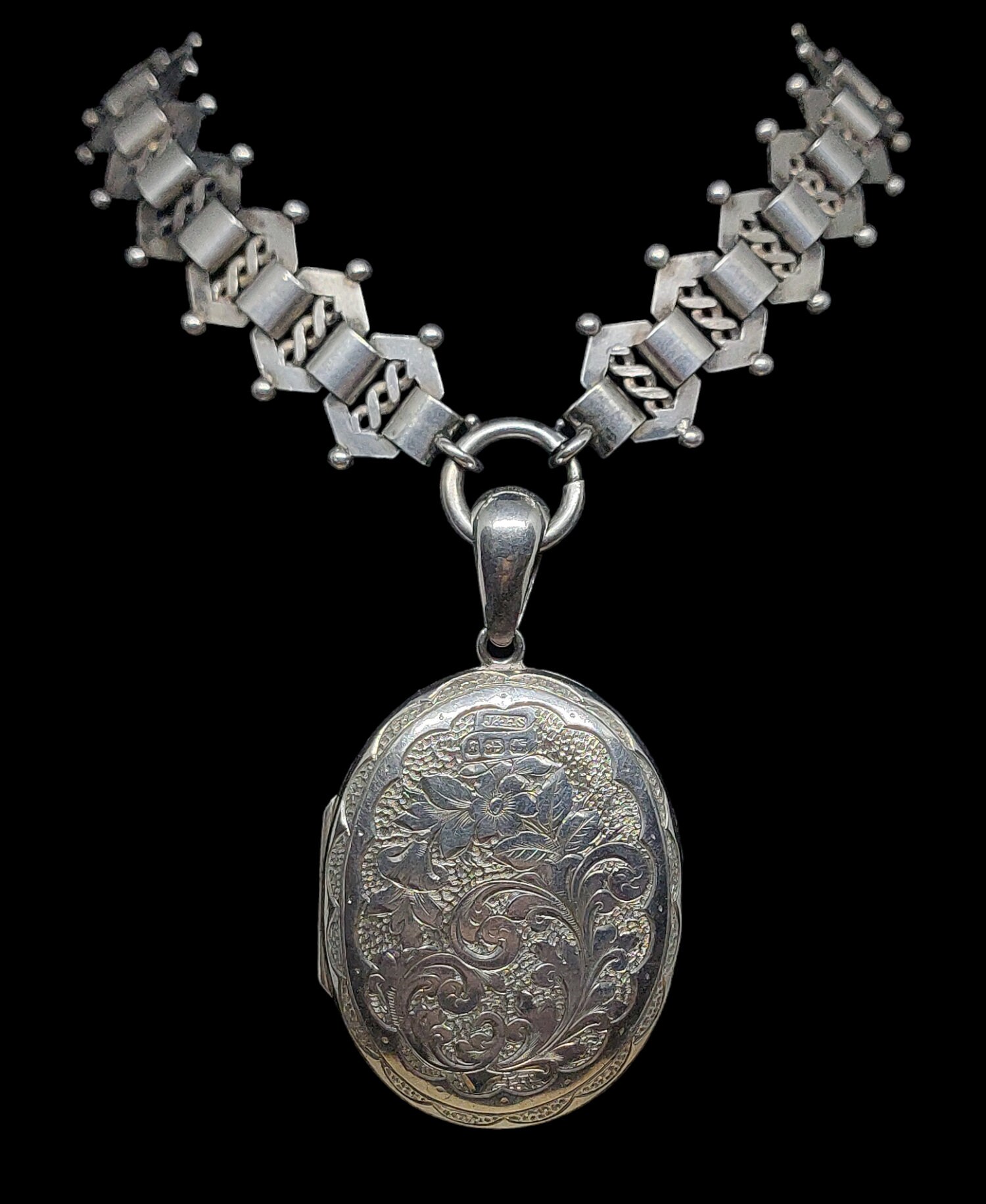 Nuovo Grande Medaglione Argento 925 Con Decorazioni Ciondolo
