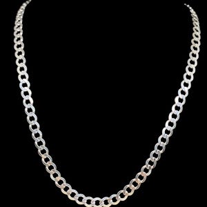 Beautiful Vintage Skillfully Italian Crafted Lobster Closure 4.70mm Wide Decorative Link Sterling Silver Curb Chain Necklace - lgth 16&quot;