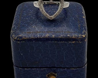 Big Sterling Silver Heart Ring With CZ Stones - Statement Square Ring For Women (Sizes 4-9)