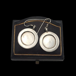 Beautiful Vintage Skillfully Crafted Statement Design Modernist Scandinavian Style Sterling Silver Earrings