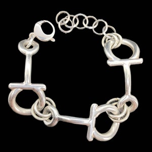 Horse Snaffle Bit 925 Sterling Silver Chain Bracelet Gift Boxed 