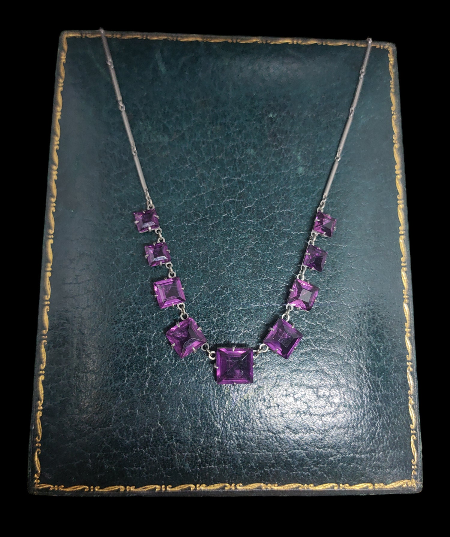 Beautiful Antique Art Deco Circa 1920 Decorative Panel Amethyst