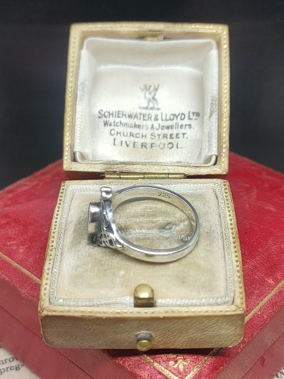 Bague Argent Sterling Et Nacre Années 80 - Taille 57 - Style Vagues - Bijou Vintage Sans Marque