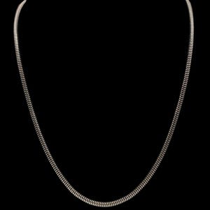 Beautiful Vintage Birmingham Hallmarked Skillfully Crafted Decorative Stackable Slinky Silky Snake Link Sterling Silver Chain Necklace - 20&quot;