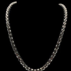 Prachtige vintage sterlingzilveren ketting uit de jaren 90, vakkundig vervaardigd door Italiaanse Milor, unieke gezwollen popcornschakel, 17,75 inch (Lengte: 17,75&quot;)