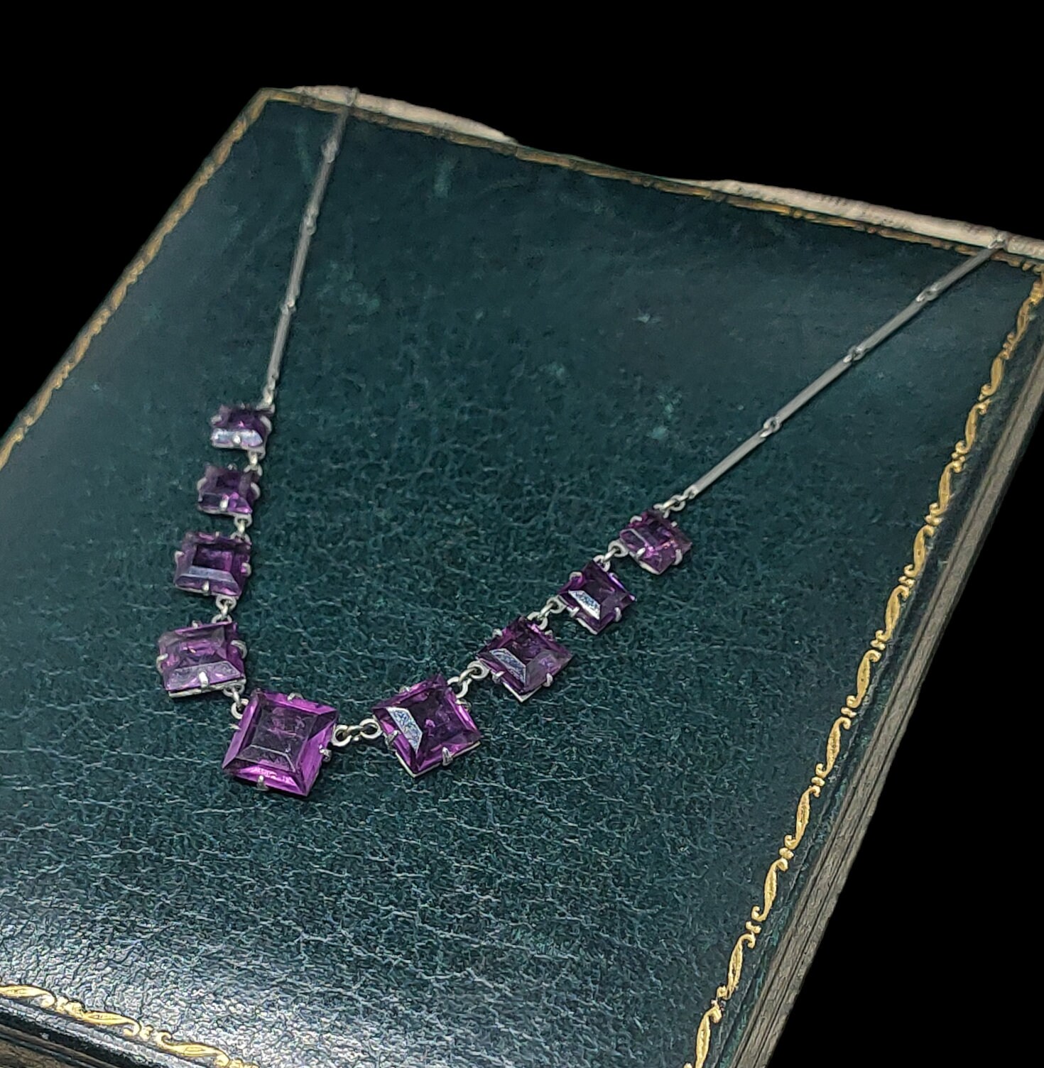Beautiful Antique Art Deco Circa 1920 Decorative Panel Amethyst