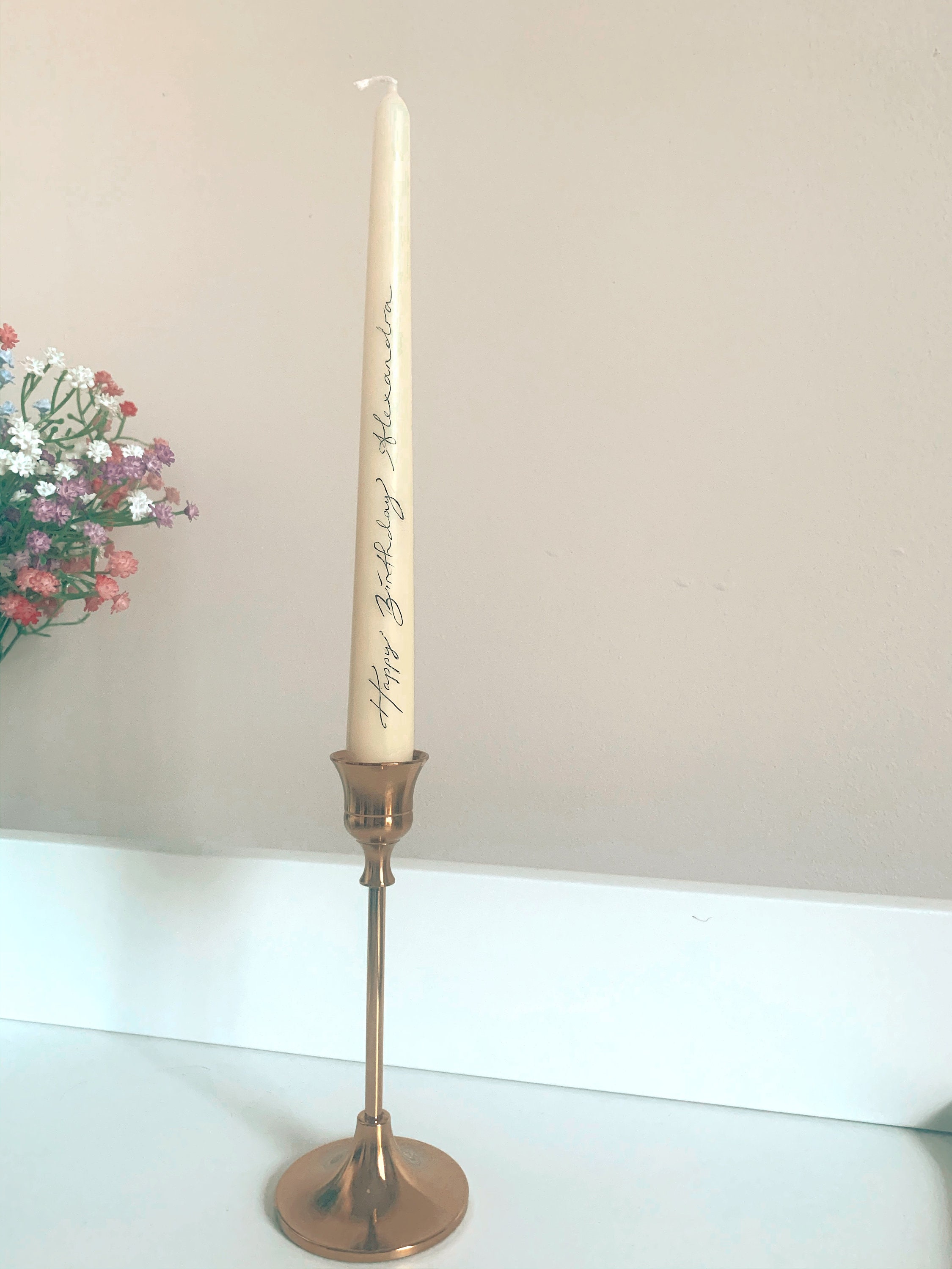 Scripted Personalised Painted Candles Hand Painted Candles Etsy UK