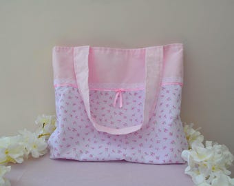 Pink Floral Tote Bag - Coquette Girly Gift for Her
