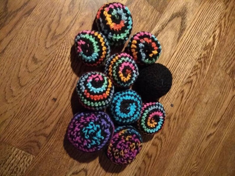Handmade Crochet Bean Bags Hacky Sack Trippy Psychedelic Etsy