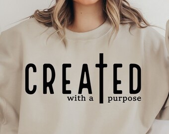 Created With a Purpose SVG PNG PDF, Christian Svg, Self Love Svg, Easter Svg, Worthy Svg, You Matter Svg, Religious Svg, Faith Svg,Jesus Svg