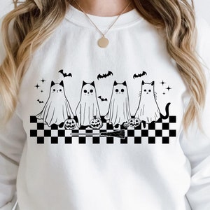 Black Cat Halloween Png, Ghost Cat Png, Halloween Png, Halloween Cat Shirt, Fall Png, Retro Halloween Png,Spooky Season Png,Funny Halloween