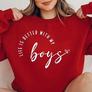 Life Is Better With My Boys Svg, Boy Mom Svg, Mom Shirt Design, Mom Life Svg, Mother&#39;s Day Svg, Gift for Mom, Boy Mama, Cut File for Cricut