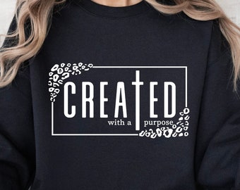 Created With a Purpose SVG PNG PDF, Christian Svg, Self Love Svg, Easter Svg, Worthy Svg, You Matter Svg, Religious Svg, Faith Svg,Jesus Svg