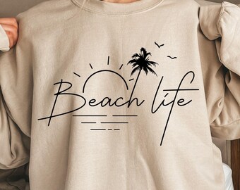 Beach Life SVG PNG instant digital download, cut file for Cricut and Silhouette, Summer t-shirt tumbler decal design stencil canvas