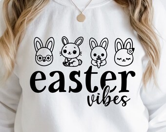 Happy Easter SVG PNG PDF, Easter Vibes Svg, Bunny Svg, Kids Easter Svg, Easter Shirt Svg, Easter Svg, Easter Squad Svg, Easter Bunny Svg
