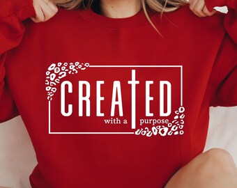 Created With a Purpose SVG PNG PDF, Christian Svg, Self Love Svg, Easter Svg, Worthy Svg, You Matter Svg, Religious Svg, Faith Svg,Jesus Svg